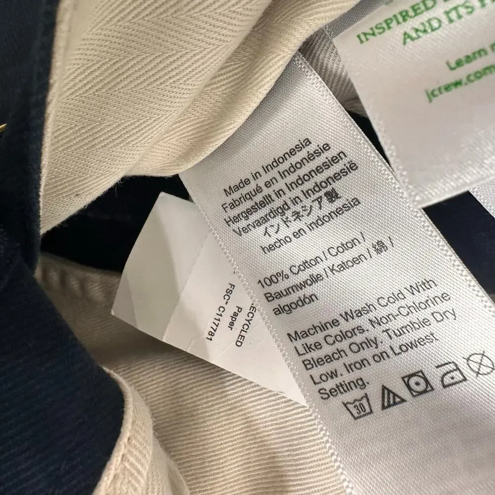 J.CREW Classic Chino Pants Storm Navy Sz 31W 32L NWT Preppy Classic Coastal